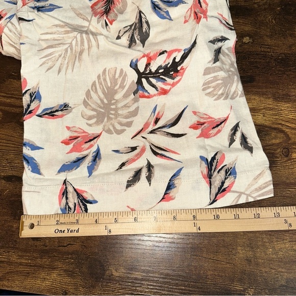 Briggs Pants Womens 3X Beige Multicolor Floral Pull On Linen Blend Wide Leg NWT - Picture 7 of 9